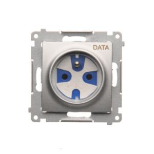 SIMON54 2P+Z 16A DATA srebrny mat Gniazdo z kluczem
