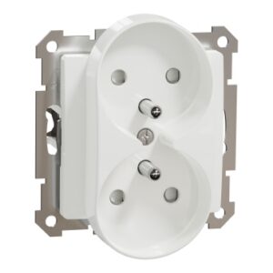 SEDNA DESIGN 2x2P+Z biały Gniazdo sieciowe z przesłonami do syst.ramkowego