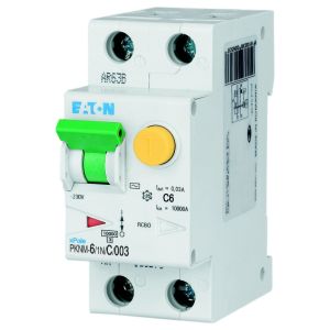 Wyłącznik różnicowo-nadprądowy 2P 6A C 0,03A typ AC PKNM 6/1N/C/003-MW 236017
