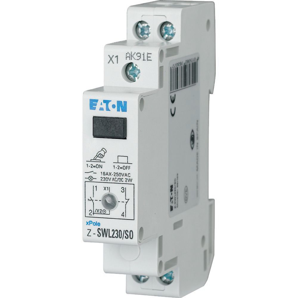 Przełącznik modułowy 2-pozycyjny 2Z+1R 16A z lampką sygnalizacyjną 230V AC/DC Z-SWL230/SO 276307