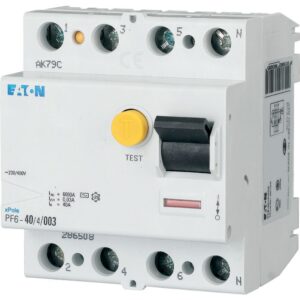 Wyłącznik różnicowoprądowy 4P 40A 0,1A typ AC PF6-40/4/01 286509