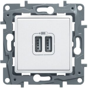 NILOE Gniazdo ładowania podwójne USB 5 V 2400 mA białe 764594