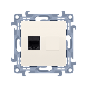 Simon 10 Gniazdo komputerowe pojedyncze RJ45 kat.6 ekranowane kremowy C61E.01/41