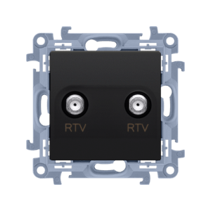 Simon 10 Gniazdo antenowe RTV-RTV (moduł), 1x wejście: 5 ÷ 1000 MHz czarny mat CAK2F.01/49