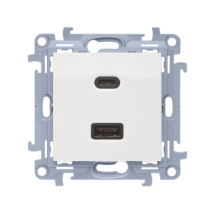Simon 10 Ładowarka USB C+A (moduł), 30 W, 230V biały CEC2CAQ.01/11