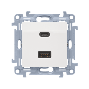 Simon 10 Ładowarka USB C+A (moduł), 30 W, 230V biały CEC2CAQ.01/11