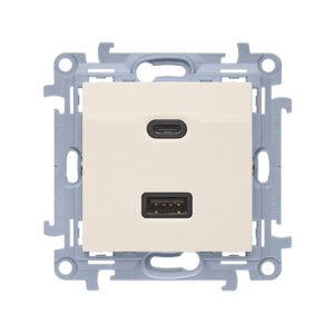 Simon 10 Ładowarka USB C+A (moduł), 30 W, 230V beżowy CEC2CAQ.01/41