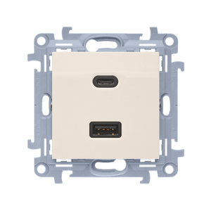Simon 10 Ładowarka USB C+A (moduł), 30 W, 230V beżowy CEC2CAQ.01/41