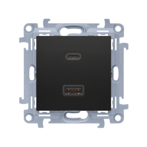 Simon 10 Ładowarka USB C+A (moduł), 30 W, 230V czarny CEC2CAQ.01/49