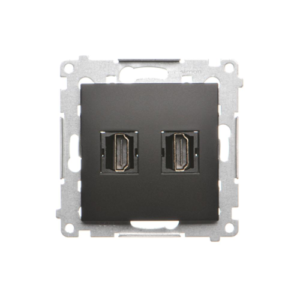 Simon 10 Gniazdo HDMI ver.1.4 podwójne (moduł) czarny mat CGHDMI2.01/49