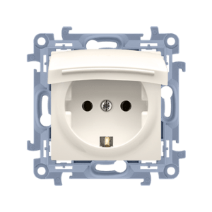Simon 10 Gniazdo pojedyncze SCHUKO z uszczelką kremowe 16A 250V IP44 CGSZ1B.01/41