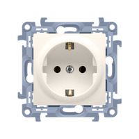 Simon 10 Gniazdo pojedyncze SCHUKO z przesłonami kremowe 16A 250V IP20 CGSZ1Z.01/41