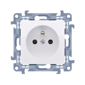Simon 10 Gniazdo pojedyncze z/u z przesłonami białe 16A 250V IP20 CGZ1Z.01/11