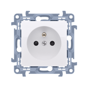 Simon 10 Gniazdo pojedyncze z/u z przesłonami białe 16A 250V IP20 CGZ1Z.01/11