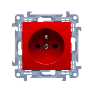 Simon 10 Gniazdo pojedyncze z/u z przesłonami czerwone 16A 250V IP20 CGZ1Z.01/22