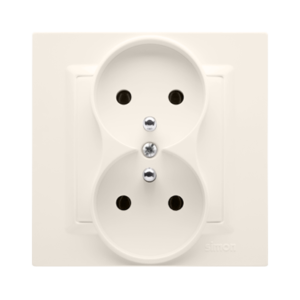 Simon 10 Gniazdo podwójne z/u MONOBLOCK 16A, 250V krem CGZ2/41