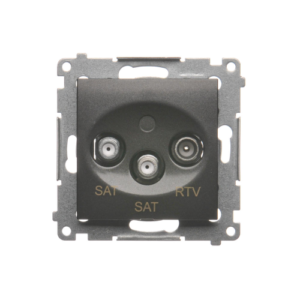 Simon 54 Gniazdo antenowe i komputerowe typu F i RJ45 kat.6 antracyt DASFRJ45.01/48