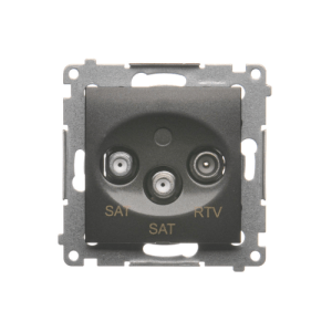 Simon 54 Gniazdo antenowe i komputerowe typu F i RJ45 kat.6 antracyt DASFRJ45.01/48