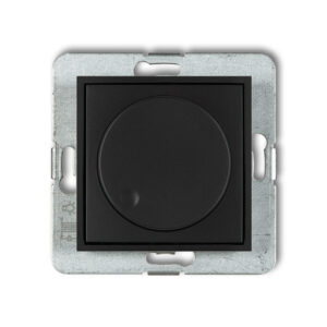 ICON Mechanizm elektronicznego regulatora oświetlenia przyciskowo-obrotowego do lamp LED czarny mat 12IRO-2