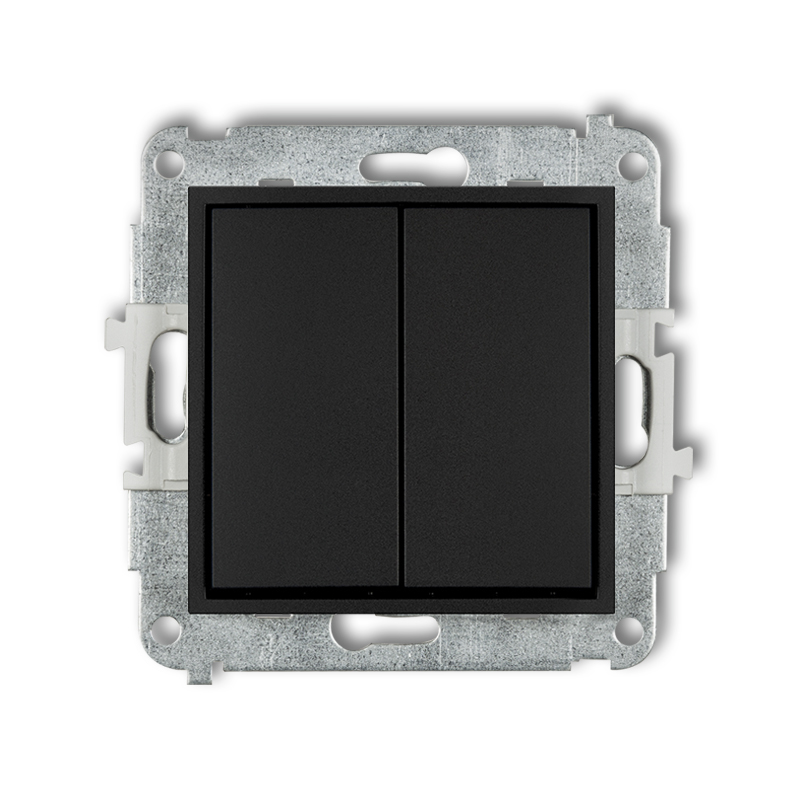 ICON Mechanizm łącznika zwiernego żaluzjowego (dwa klawisze bez piktogramów) czarny mat 12IWP-8.1