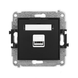 MINI Ładowarka USB pojedyncza 5V 2A czarny mat 12MCUSB-3