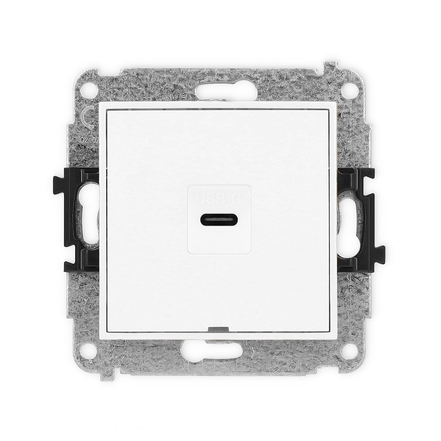 ICON Mechanizm gniazda pojedynczego 1xUSB C-C, bez pola opisowego biały mat 25IGUSBBO-7