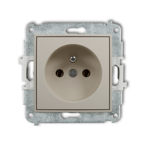 ICON Mechanizm gniazda pojedynczego z uziemieniem 2P+Z (bez przesłon torów prądowych) taupe 60IGP-1z