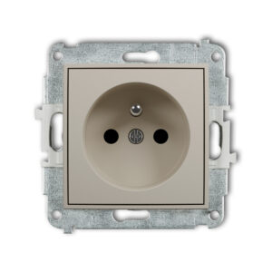 ICON Mechanizm gniazda pojedynczego z uziemieniem 2P+Z (przesłony torów prądowych) taupe 60IGP-1zp