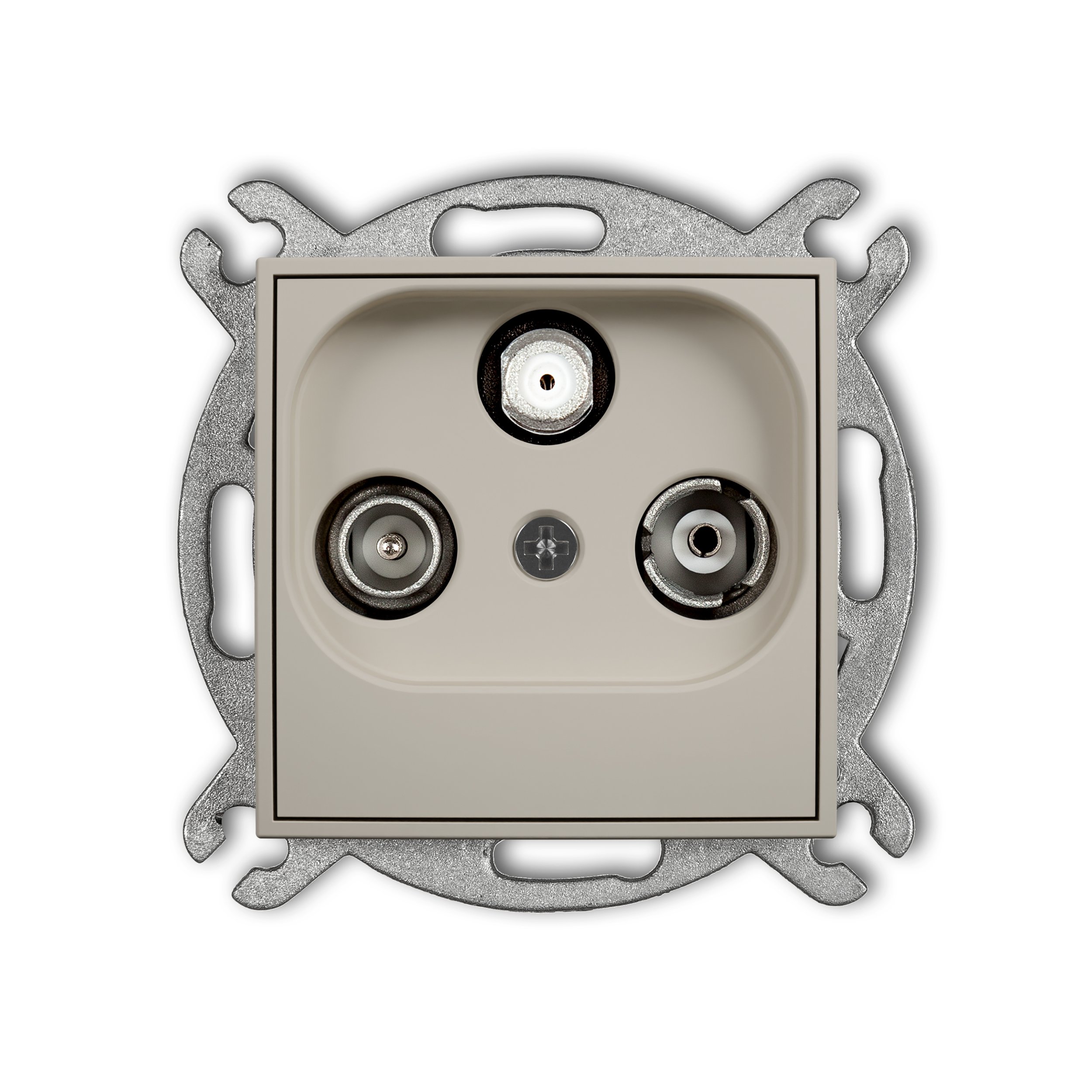 ICON Mechanizm gniazda abonenckiego RTV-SAT przelotowego 10dB taupe 60IGSP