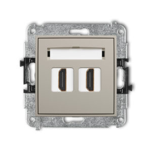 ICON Mechanizm gniazda podwójnego HDMI 2.1, 8K taupe 60IHDMI-6