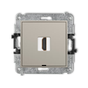 MINI Mechanizm gniazda pojedynczego HDMI 2.1, 8K, bez pola opisowego taupe 60MHDMIBO-5