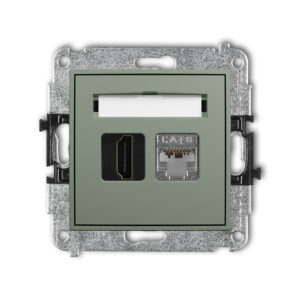 ICON Mechanizm gniazda pojedynczego HDMI 2.0, 4K + gniazda komp. poj. 1xRJ45, kat. 6, ekranowany, 8-stykowy szałwiowy 61IGHK-46