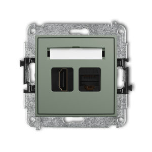ICON Mechanizm gniazda pojedynczego HDMI 2.0, 4K + gniazda komp. poj. 1xRJ45, kat. 6A, 8-stykowy szałwiowy 61IGHK-46A