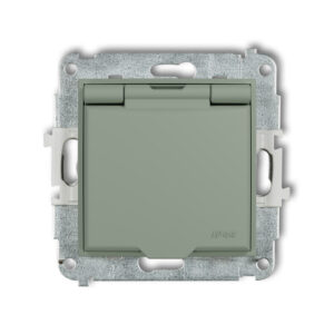 ICON Mechanizm gniazda bryzgoszczelnego z uziemieniem 2P+Z (klapka szałwiowa, przesłony torów prądowych) szałwiowy 61IGPB-1zp