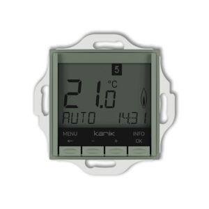 ICON Mechanizm uniwersalnego elektronicznego tygodniowego regulatora temperatury (podświetlenie niebieskie) szałwiowy 61IRT-3.2