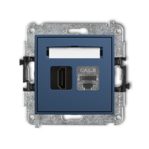 ICON Mechanizm gniazda pojedynczego HDMI 2.1, 8K + gniazda komp. poj. 1xRJ45, kat. 8, ekranowany, 8-stykowy navy blue 64IGHK-88