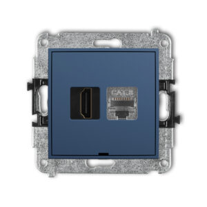 ICON Mechanizm gniazda HDMI 2.1, 8K + gniazda 1xRJ45, kat. 8, ekranowany, 8-stykowy, bez pola opisowego navy blue 64IGHKBO-88
