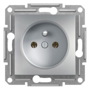 Gniazdo 2P+PE bez ramki, aluminium EPH2800161