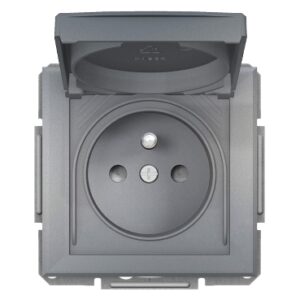 ASFORA Gniazdo 2P+PE IP44 do systemu ramkowego stal EPH2800662