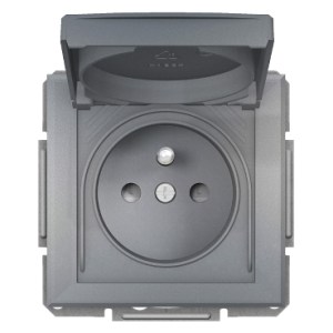 ASFORA Gniazdo 2P+PE IP44 do systemu ramkowego stal EPH2800662