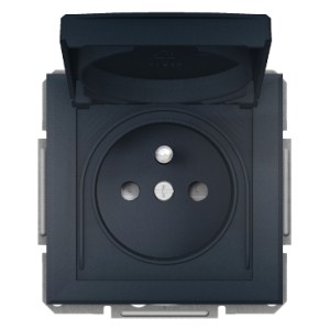 ASFORA Gniazdo 2P+PE IP44 do systemu ramkowego antracyt EPH2800671