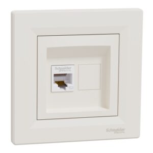 Gniazdo komputerowe Asfora pojedyncze RJ45 kat.5e kremowe z ramką EPH4300123