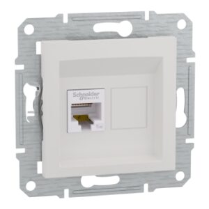 ASFORA Gniazdo komputerowe pojedyncze RJ45 kat.5e bez ramki białe EPH4300721