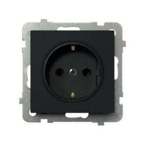 SONATA Gniazdo pojedyncze z/u Schuko czarny metalikGP-1RS/m/33
