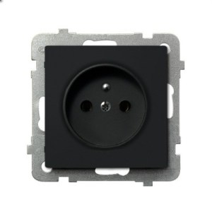 SONATA Gniazdo pojedyncze z/u czarny metalik GP-1RZ/m/33