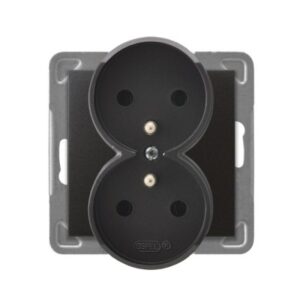 IMPRESJA Gniazdo podwójne z/u antracyt GP-2YRZ/m/50