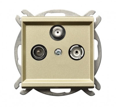 SONATA Gniazdo antenowe RTV-SAT końcowe szampański złoty GPA-RS/m/39
