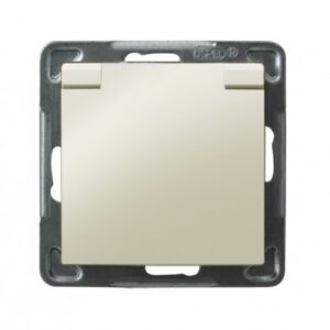 IMPRESJA Gniazdo bryzgoszczelne z/u IP44 klapka ecru GPH-1YZ/m/27/w