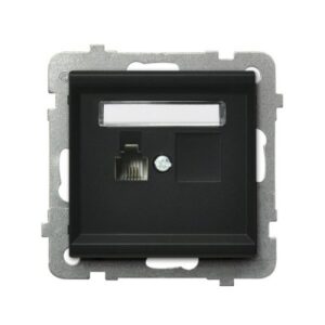 SONATA Gniazdo telefoniczne pojedyncze RJ11 czarny metalik GPT-1R/m/33