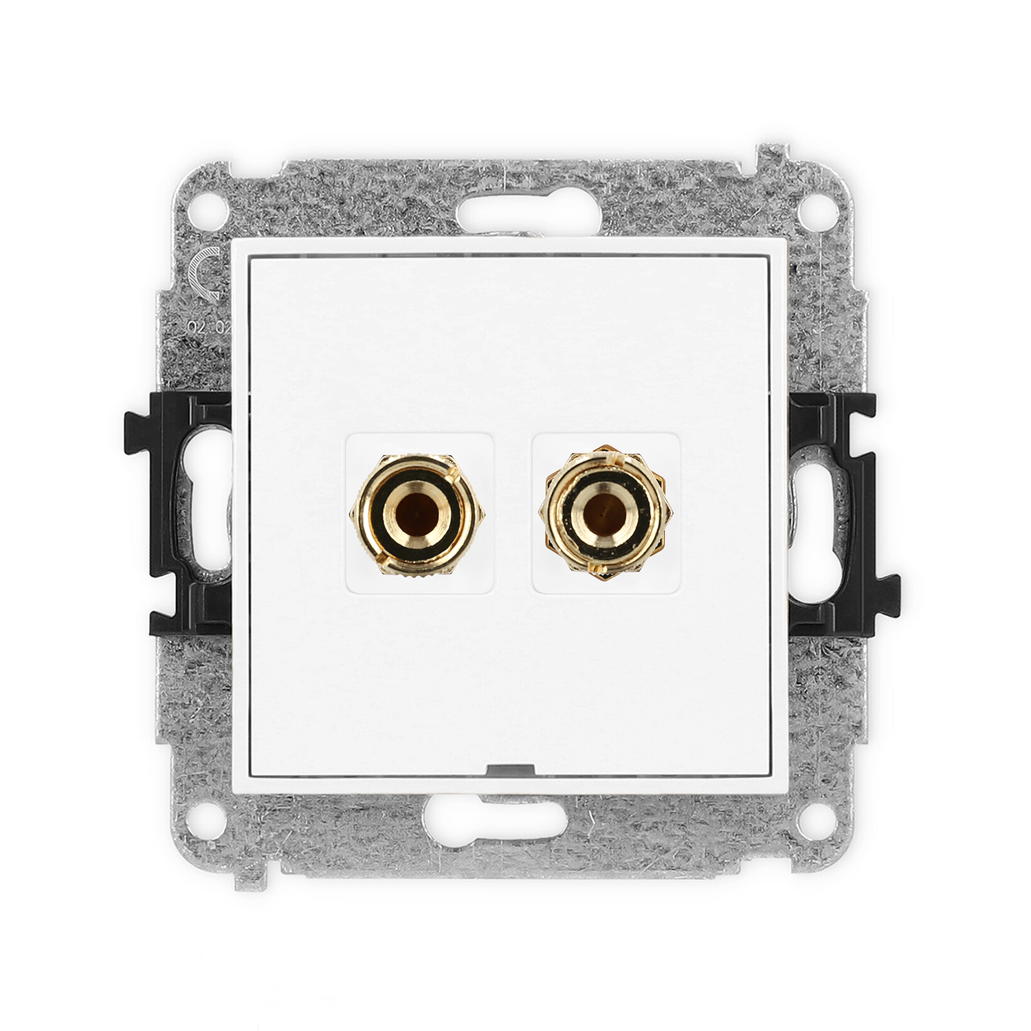 ICON Mechanizm gniazda głośnikowego poj., bez opisu (banan - czerwony i czarny, pozłacany, 4 mm2, do lutowania) biały IGGBO-3